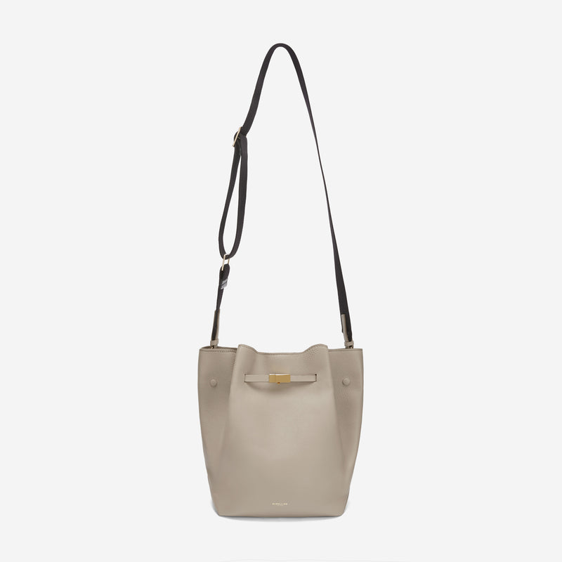 Demellier | The New York Large Bucket | Taupe Small Grain - Click Image to Close