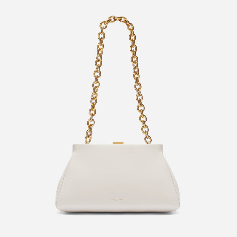 Demellier | The Cannes | Off-White Smooth With Chunky Chain - Click Image to Close