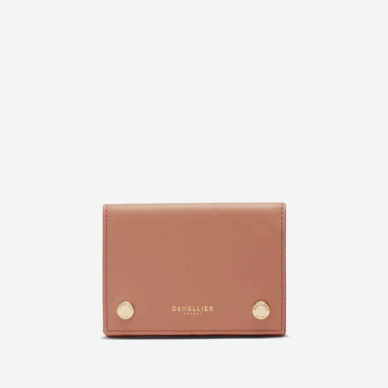 Demellier | The Milos Card Holder | Coral Smooth