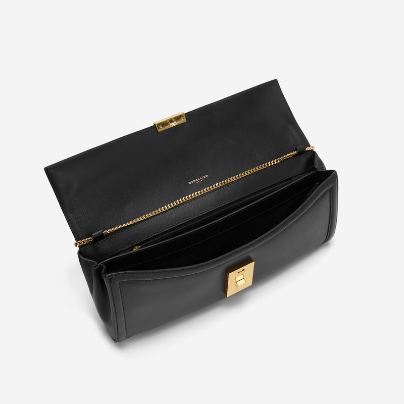 Demellier | The Paris Clutch | Black Smooth - Click Image to Close